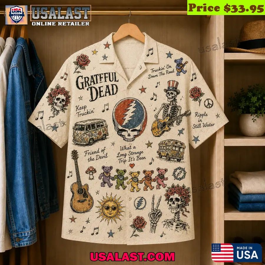 Grateful Dead Dancing Bears Vintage Hawaiian Shirt