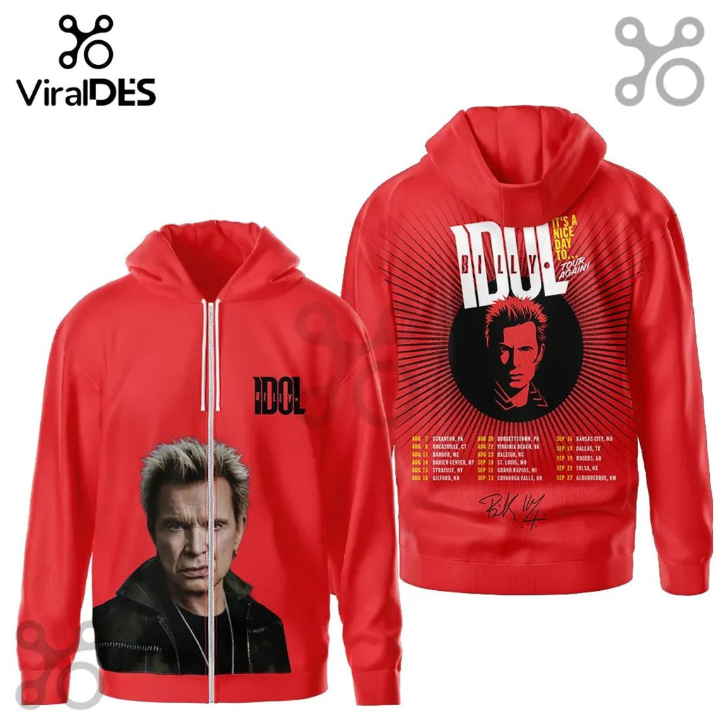 Billy Idol It’s a Nice Day To Tour Again Concert Commemorative Hoodie