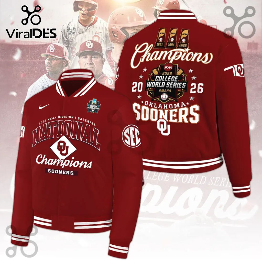 Oklahoma Sooners 2026 College World Series Champions Varsity Jacket