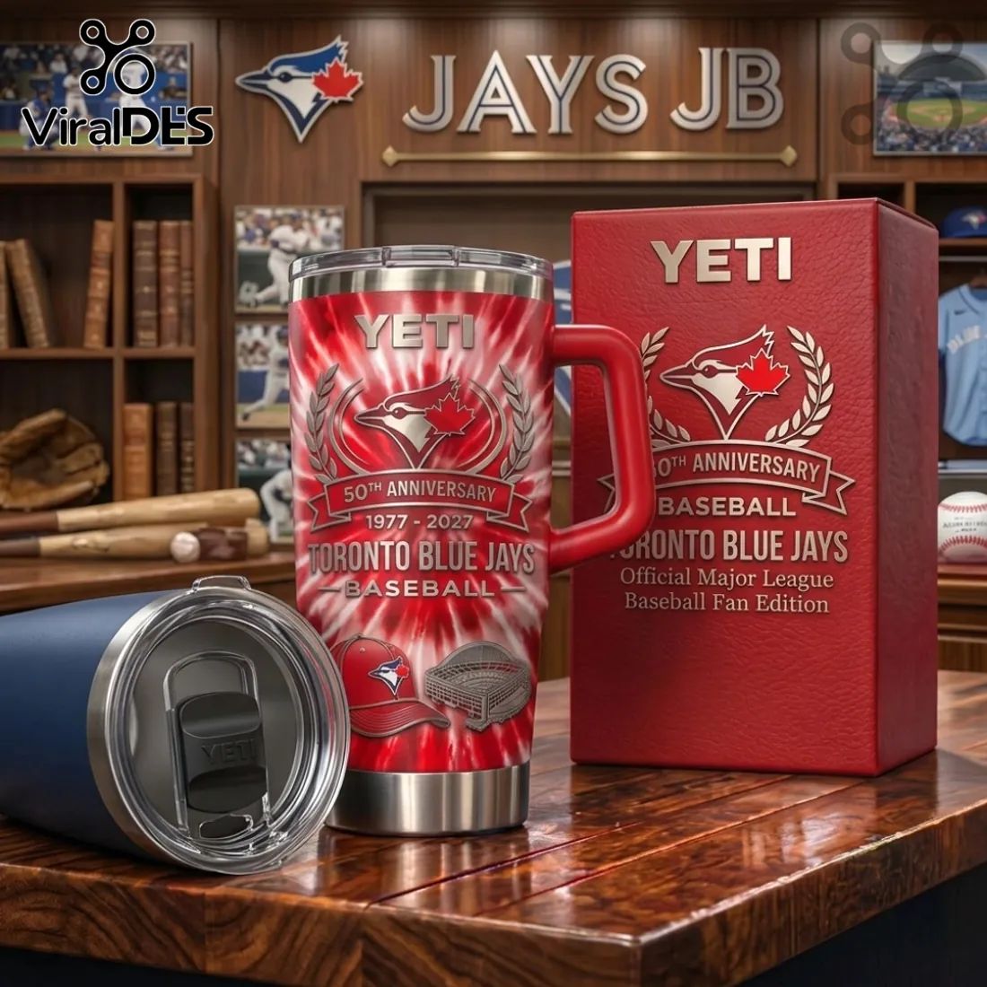 Toronto Blue Jays 50th Anniversary Tie Dye YETI StanleyTumbler