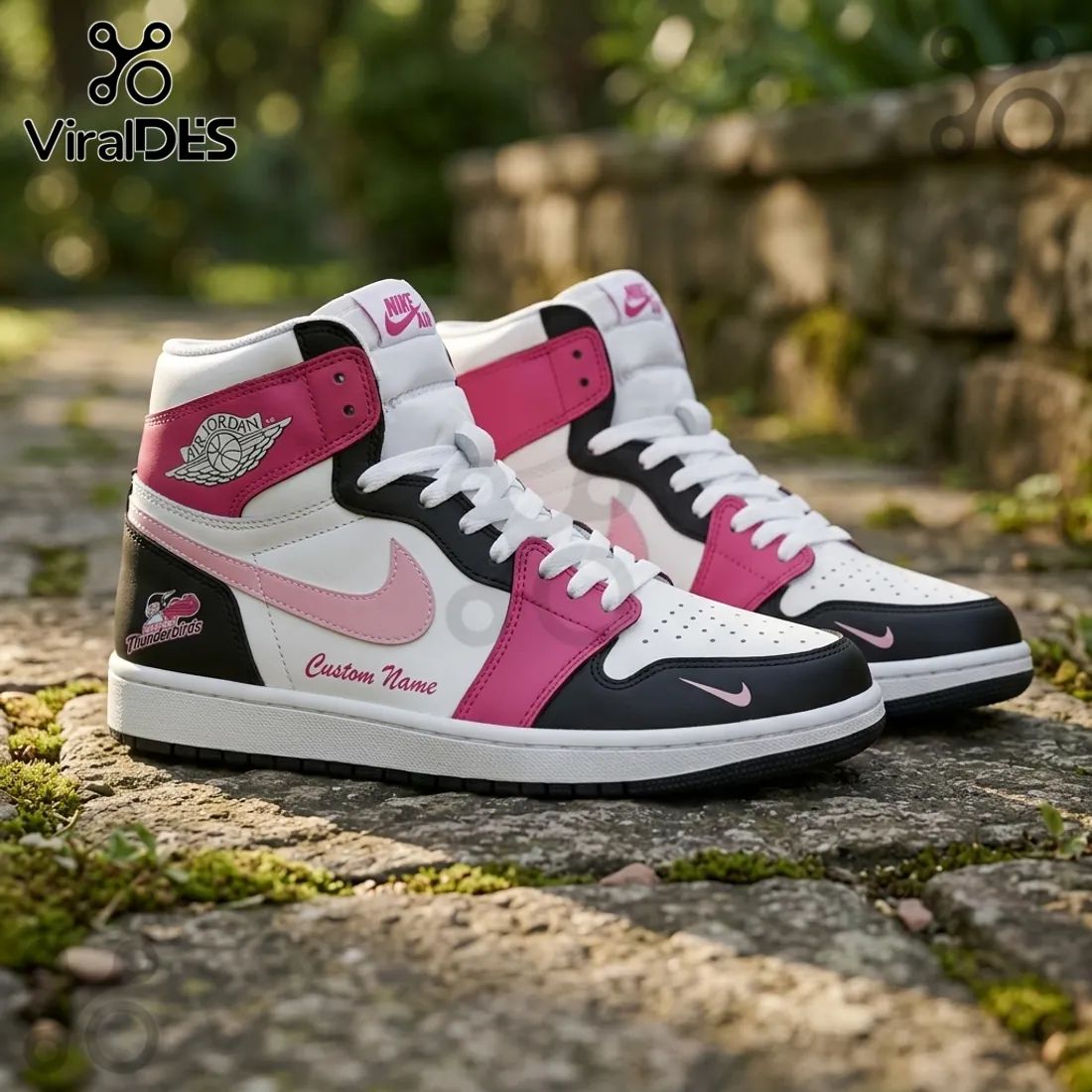 Adelaide Thunderbirds Pink Black High Top Sneakers