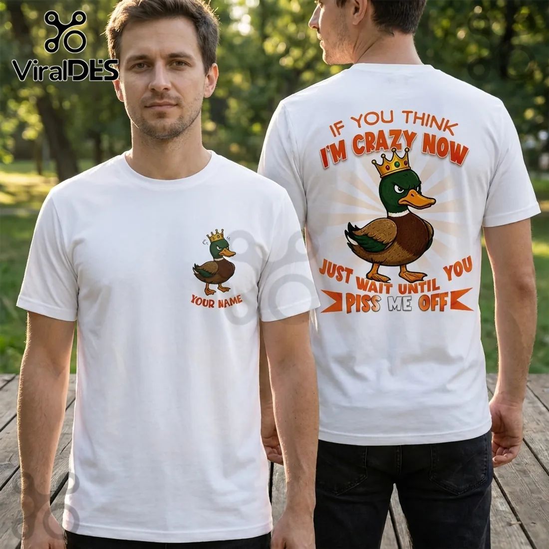 Angry Crowned Duck Personalized Shirt