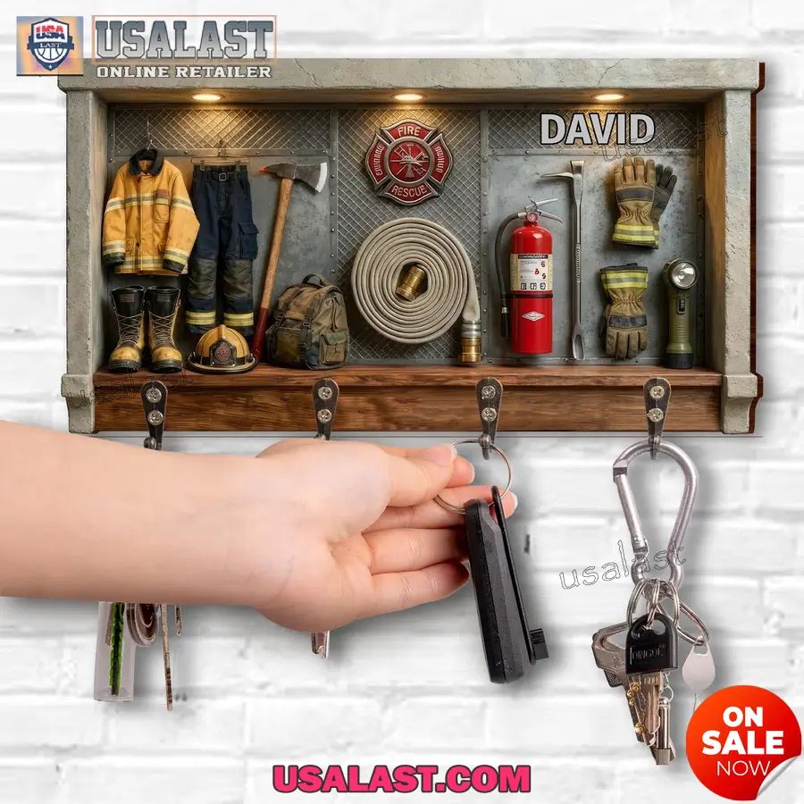 Personalized Firefighters Wall Key Holder