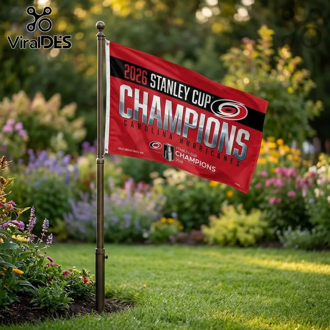 Carolina Hurricanes 2026 Stanley Cup Champions Red Double Sided House Flag