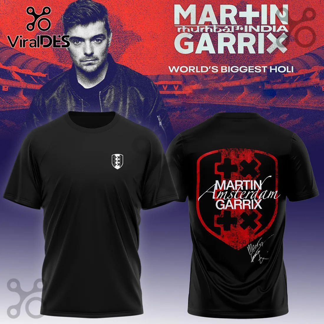 Martin Garrix Amsterdam XXX DJ Black Graphic T-Shirt