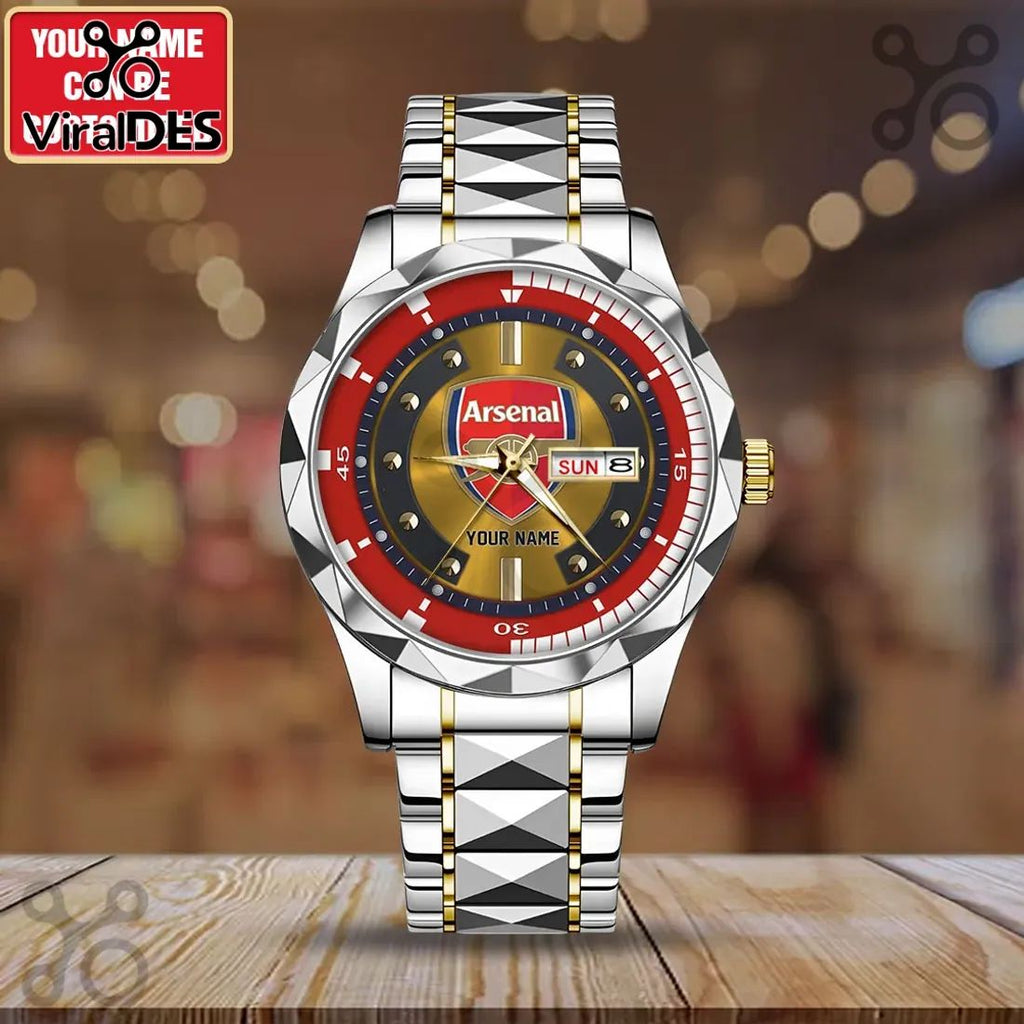 Arsenal FC Two-Tone Stainless Steel Luxury Quartz Wrist Watch