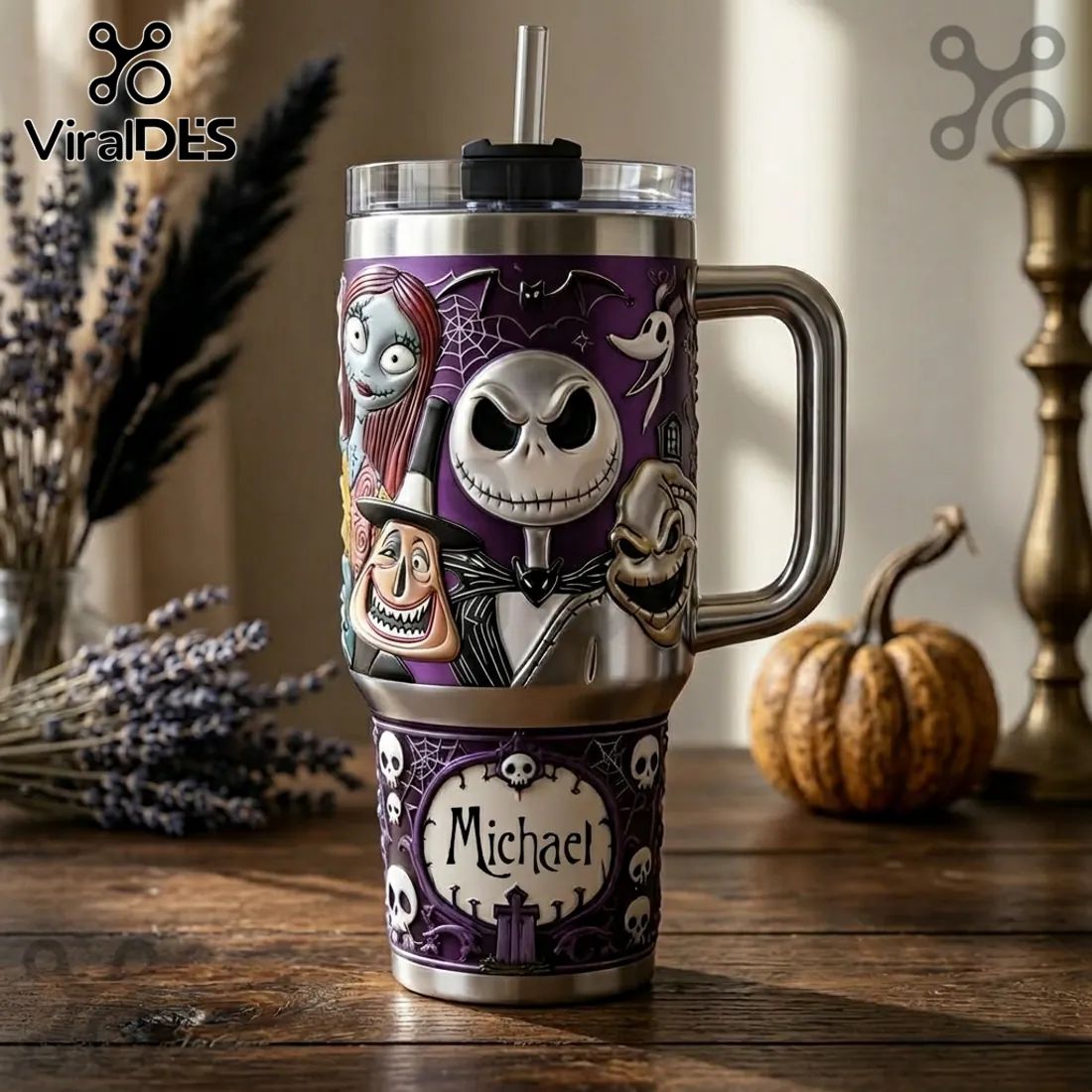 Personalized Nightmare Before Christmas Jack Skellington Gift for Men Tumbler