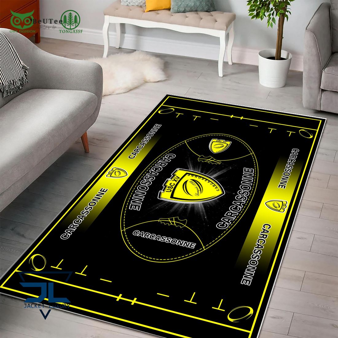 US Carcassonne French Rugby Carpet Rug
