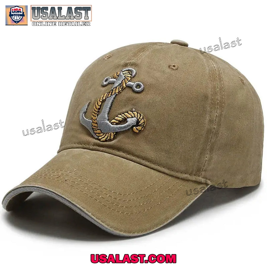 US Military Anchor Logo Embroidered Baseball Hat Cap