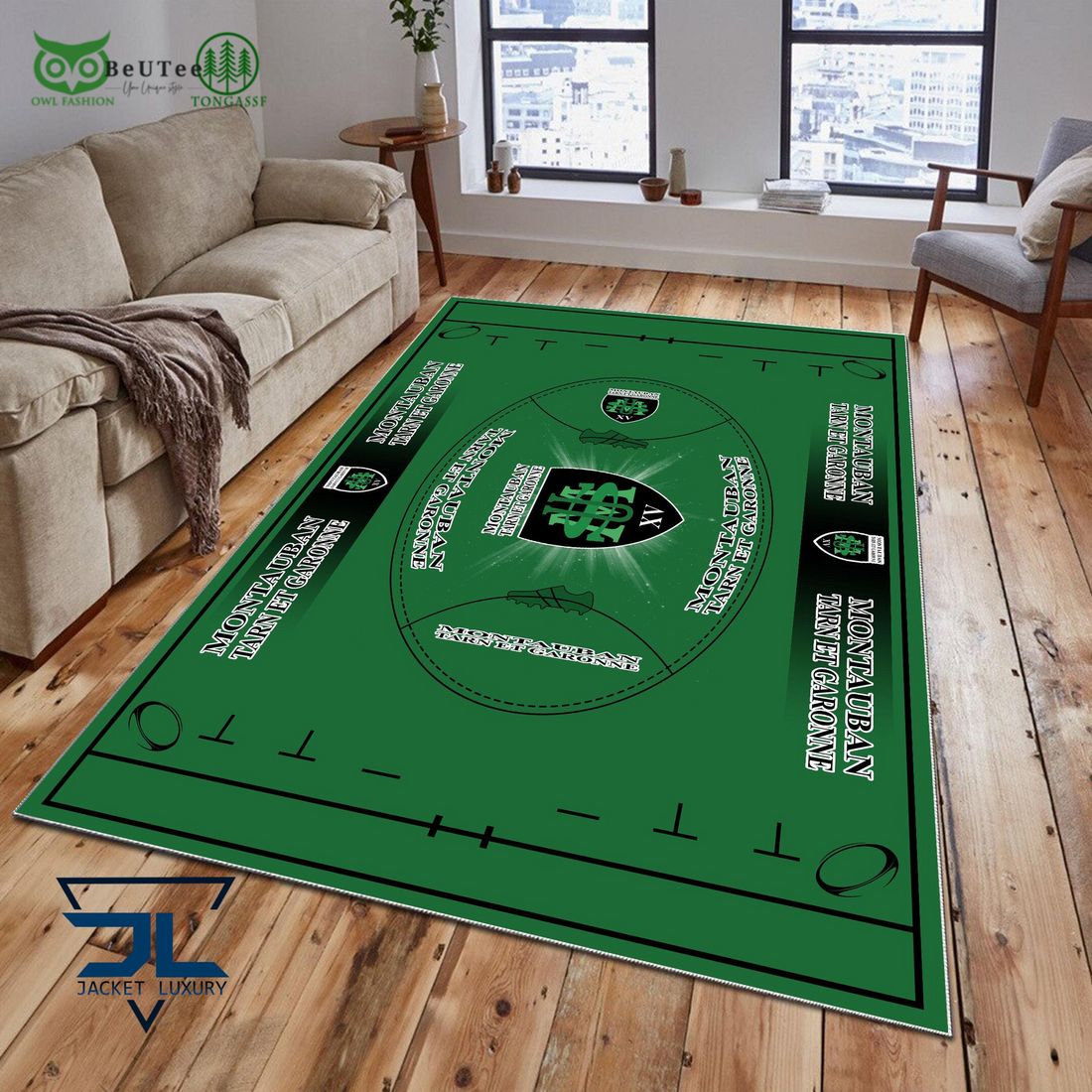 US Montauban French Rugby Carpet Rug
