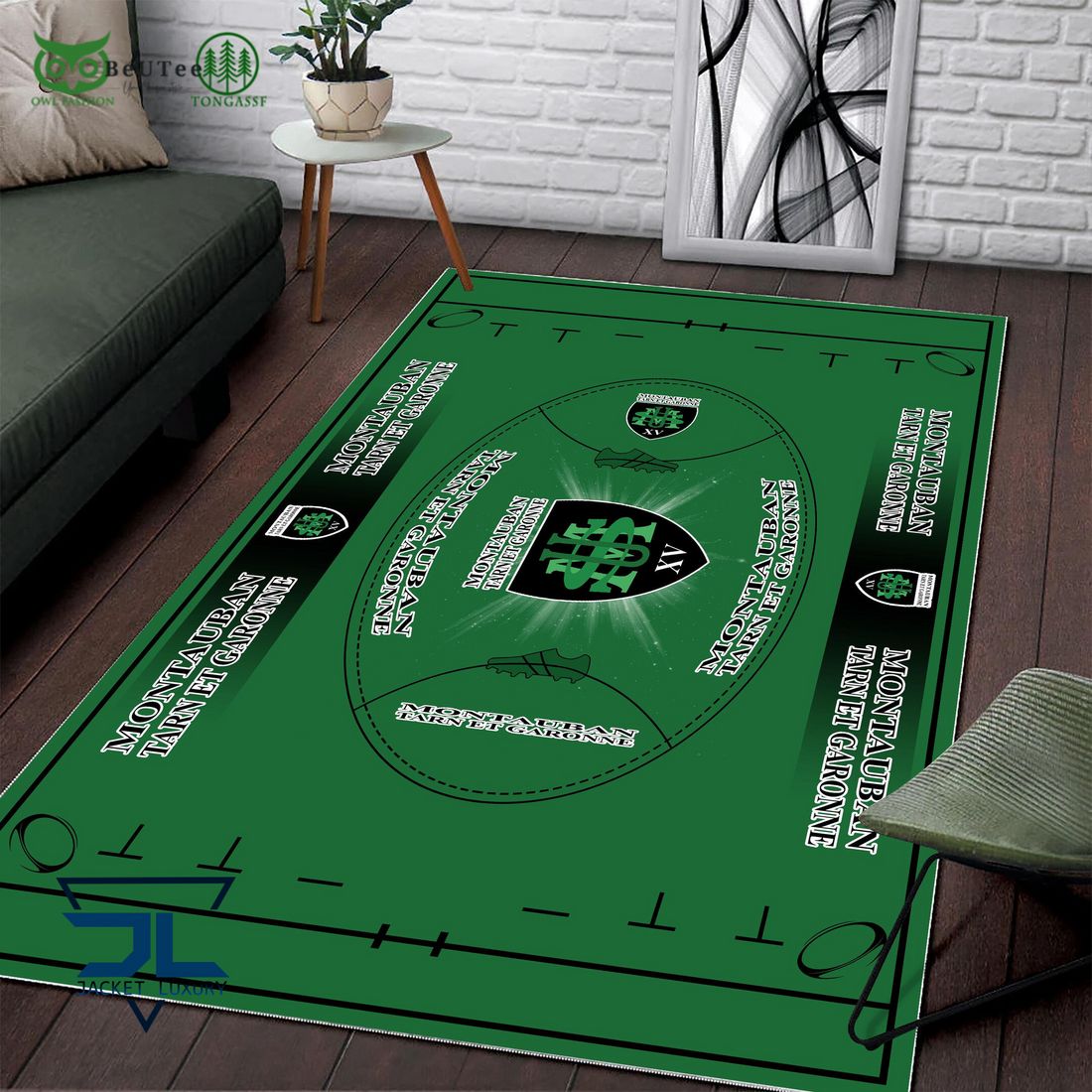 US Montauban French Rugby Carpet Rug