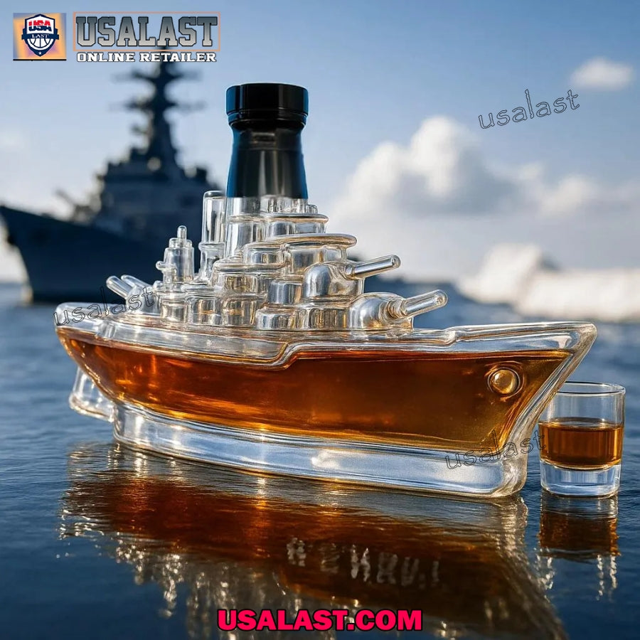 US Navy Battleship Whiskey Bottle