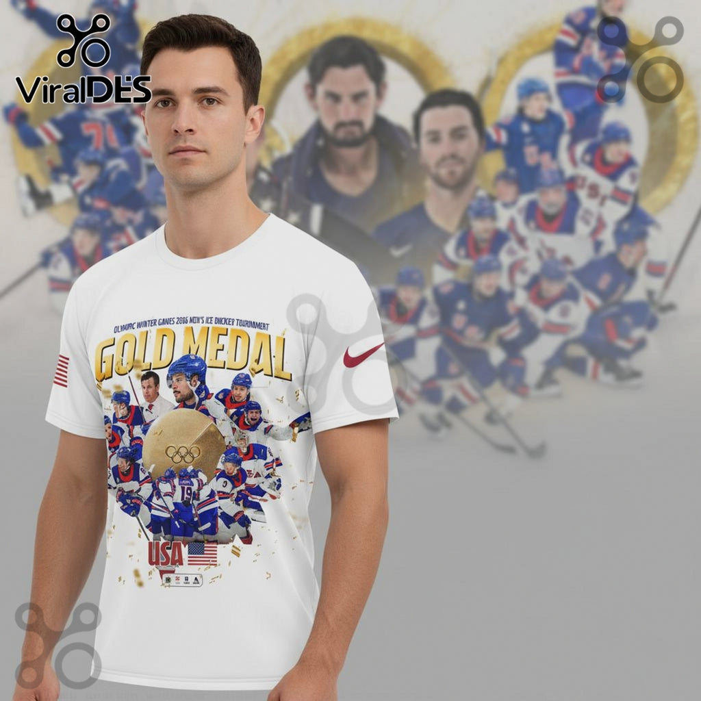 USA Hockey 2026 Olympic Gold Medal Team Graphic Print Shirt