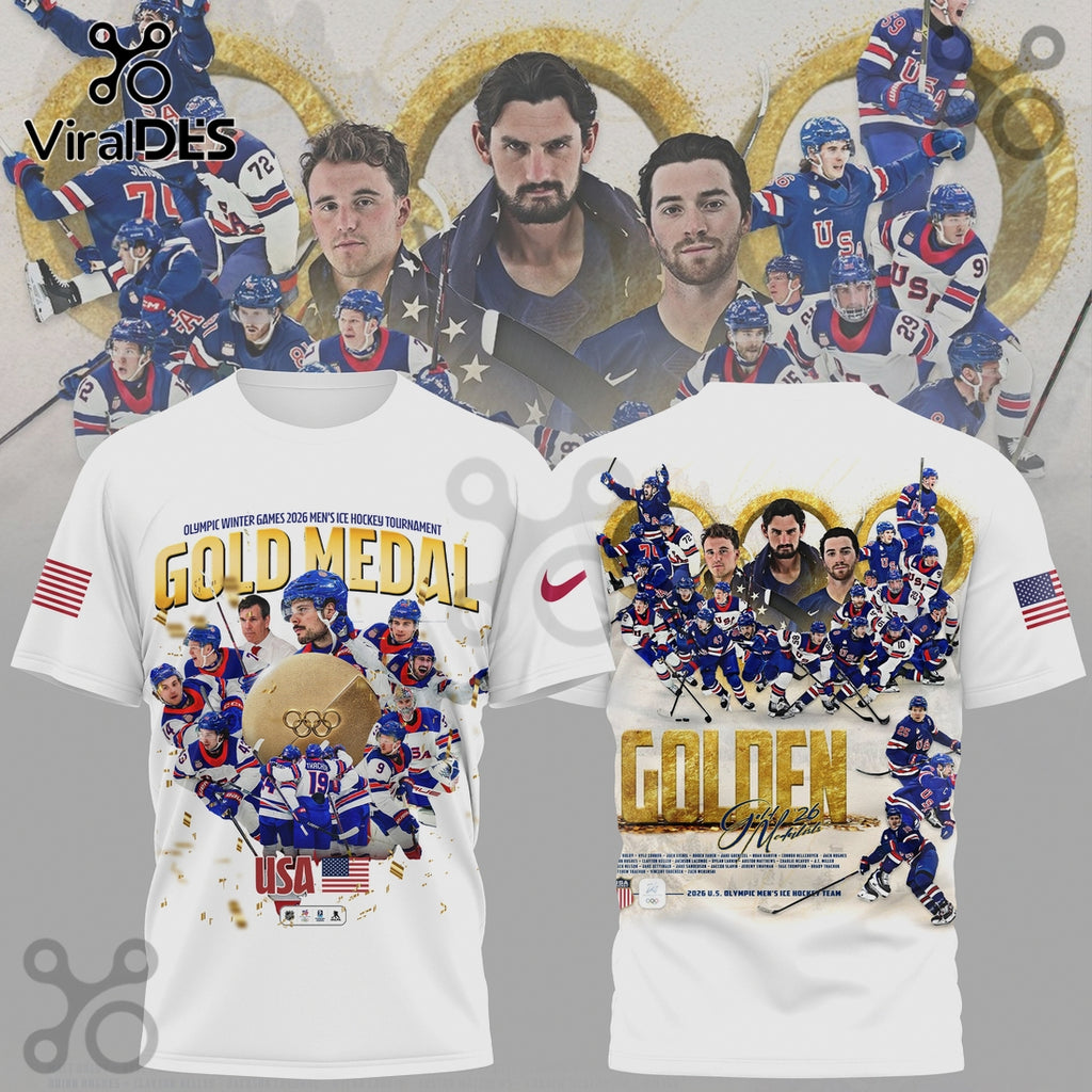 USA Hockey 2026 Olympic Gold Medal Team Graphic Print Shirt
