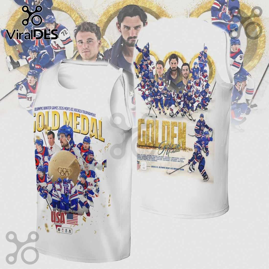 USA Hockey 2026 Olympic Gold Medal Team Graphic Print Shirt