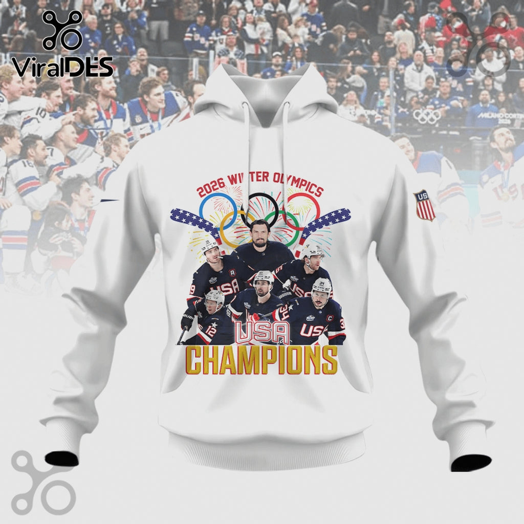 USA Hockey 2026 Winter Olympics Champions Graphic Print Shirt