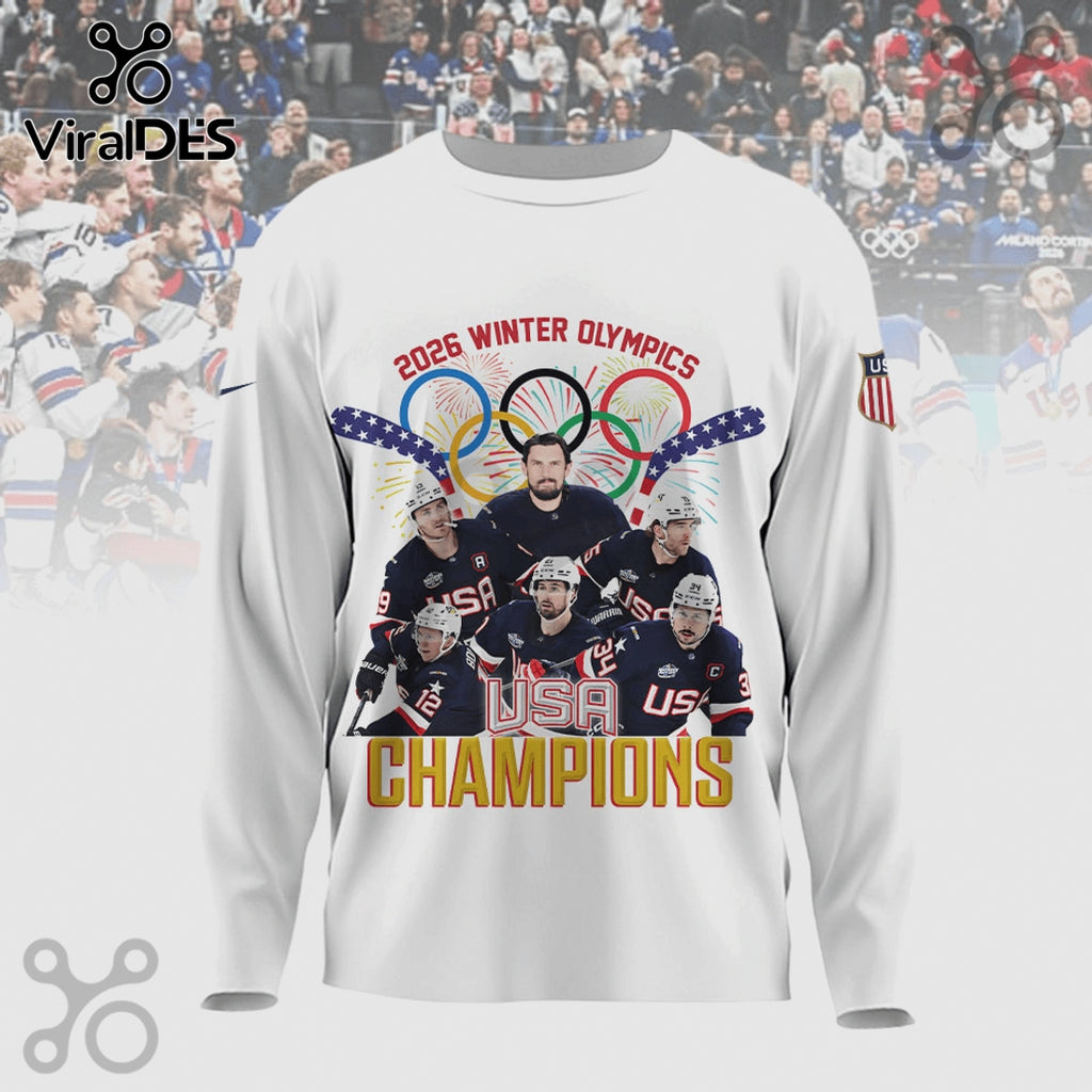 USA Hockey 2026 Winter Olympics Champions Graphic Print Shirt