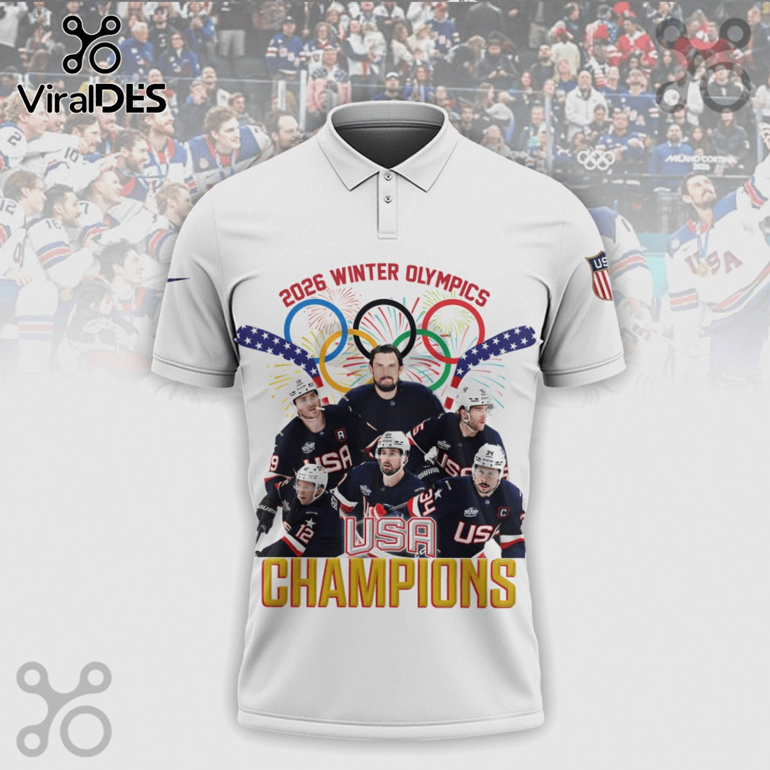 USA Hockey 2026 Winter Olympics Champions Graphic Print Shirt