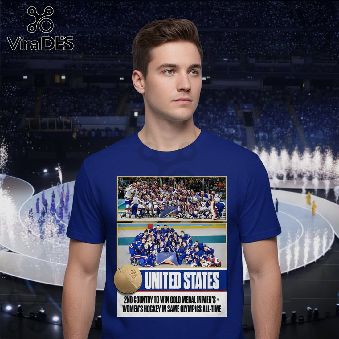 USA Hockey Gold Medal Champions – Olympic Team Graphic Shirt