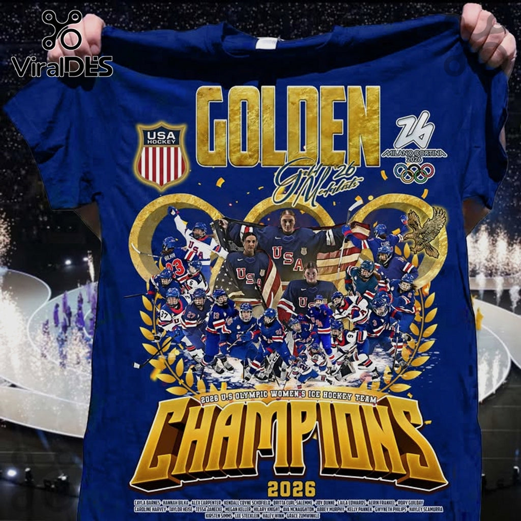 USA Hockey Golden Champions 2026 Olympic Women’s Ice Hockey Team T-Shirt