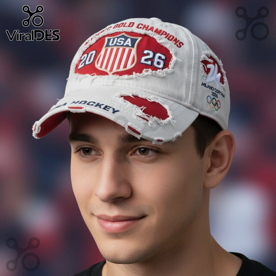 USA Hockey Olympic Gold Champions 2026 Distressed Baseball Cap