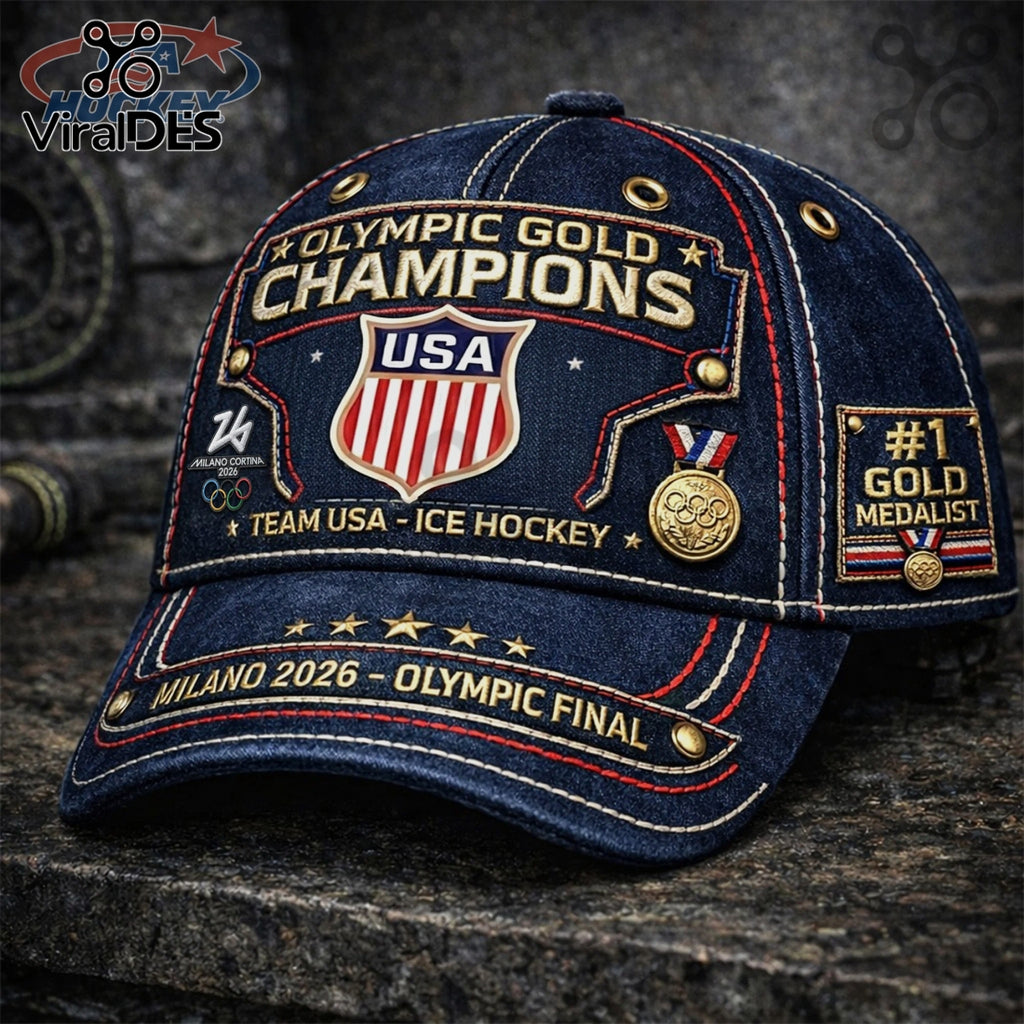 USA Hockey Olympic Gold Champions 2026 Premium Team Cap