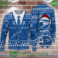 Usps Santahat Pattern Christmas Ugly Sweater Jumper