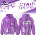 Utah Hockey Club Hockey Fights Cancer Purple Ribbon Hoodie