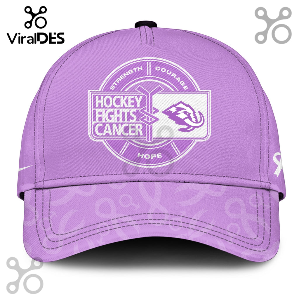 Utah Hockey Club Hockey Fights Cancer Purple Ribbon Hoodie