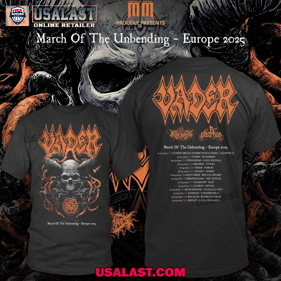 Vader Band March Of The Unbending Europe 2025 Tour Unisex Tee Shirt
