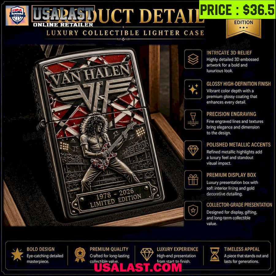 Van Halen 1978-2026 Edition Zippo Lighter Case