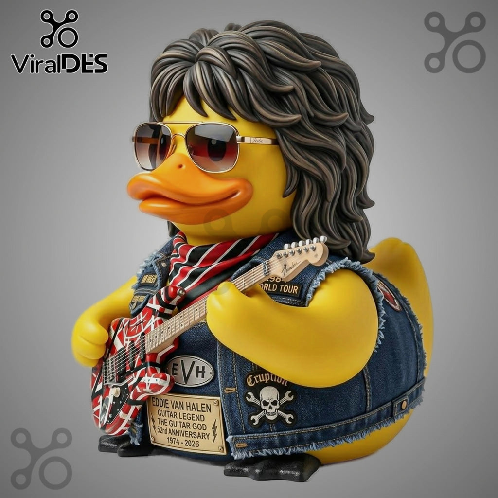Van Halen Eddie Rubber Duck – 52nd Anniversary Tribute Collectible Figure