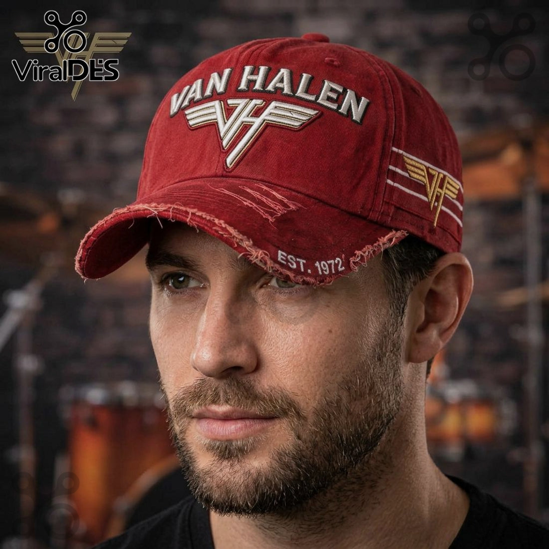 Van Halen EST. 1972 Distressed Premium Baseball Cap
