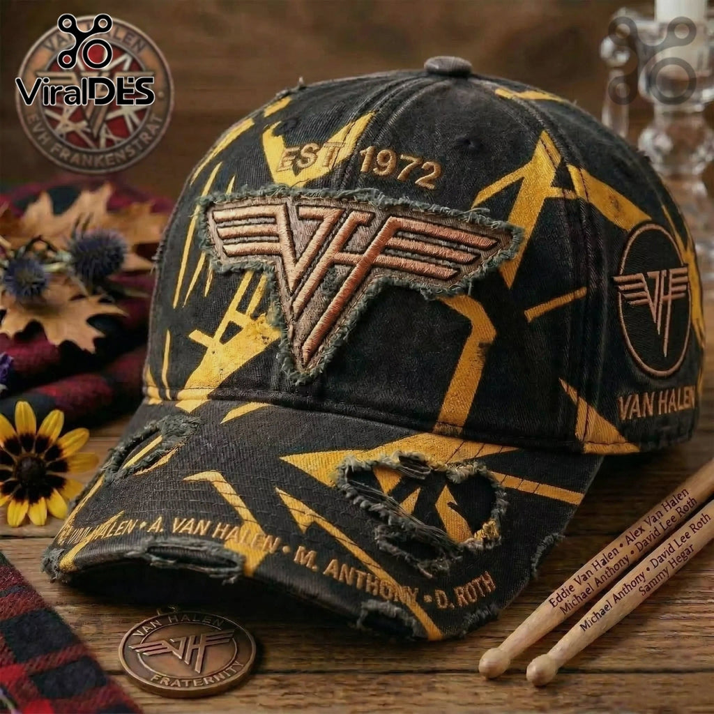 Van Halen Est. 1972 Distressed Rock Band Baseball Cap