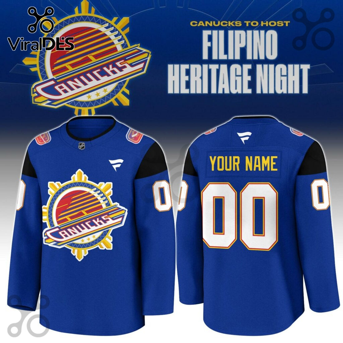 Vancouver Canucks Filipino Heritage Custom Hockey Jersey