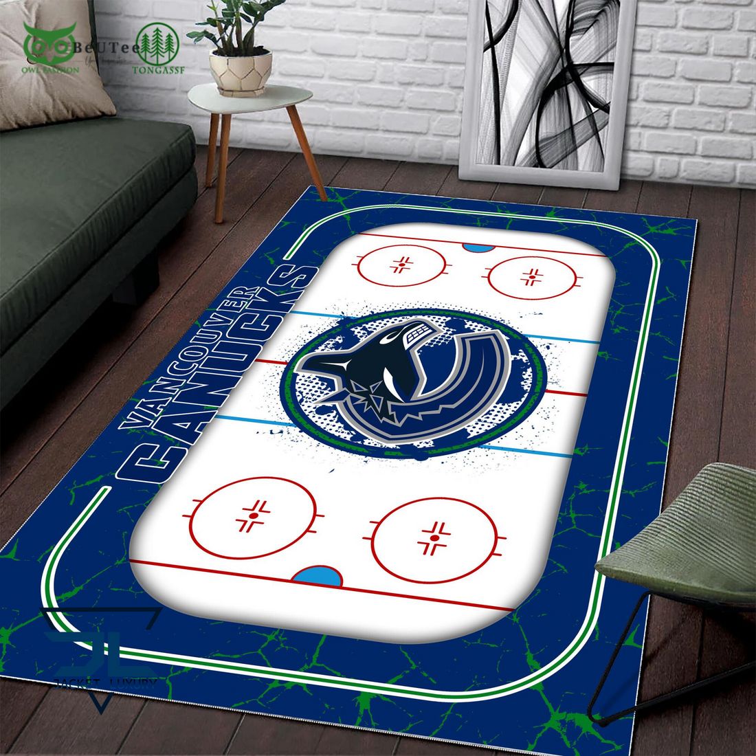 Vancouver Canucks NHL Hockey Team Carpet Rug