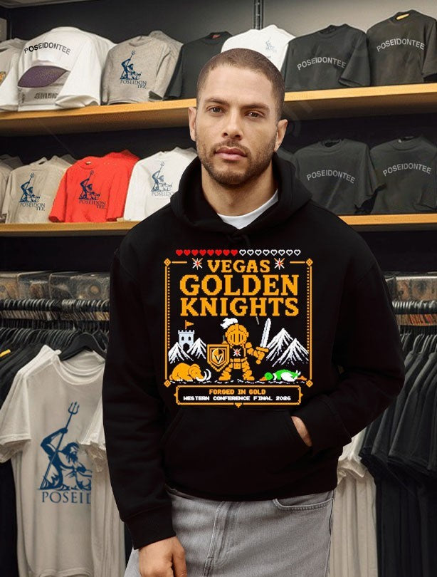 Vegas Golden Knights 2026 Western Conference Final Pixelated Knight T-shirt