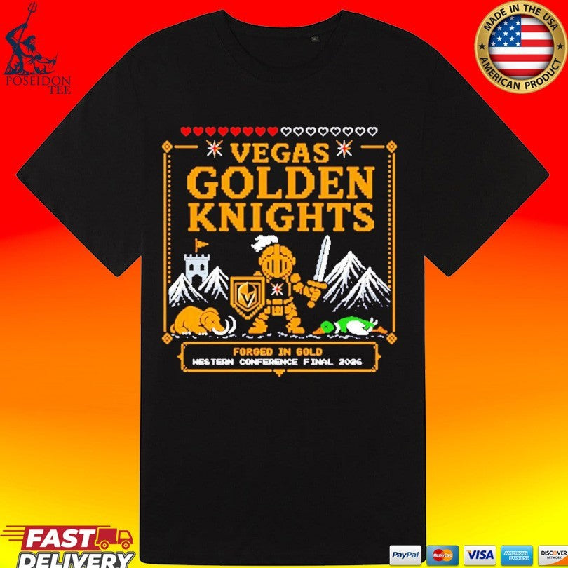 Vegas Golden Knights 2026 Western Conference Final Pixelated Knight T-shirt