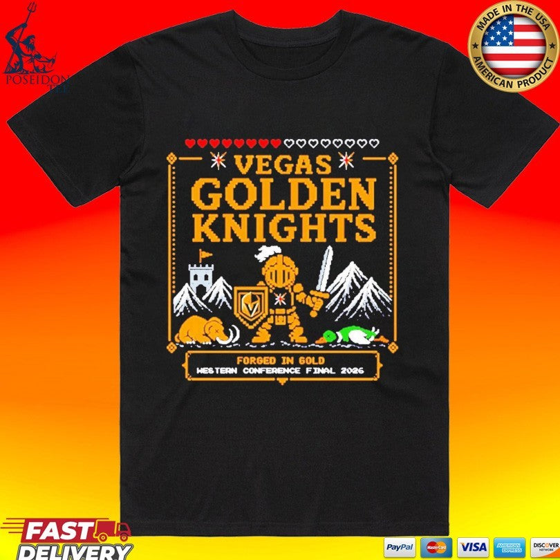 Vegas Golden Knights 2026 Western Conference Final Pixelated Knight T-shirt