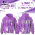 Vegas Golden Knights Hockey Fights Cancer Purple Ribbon Hoodie
