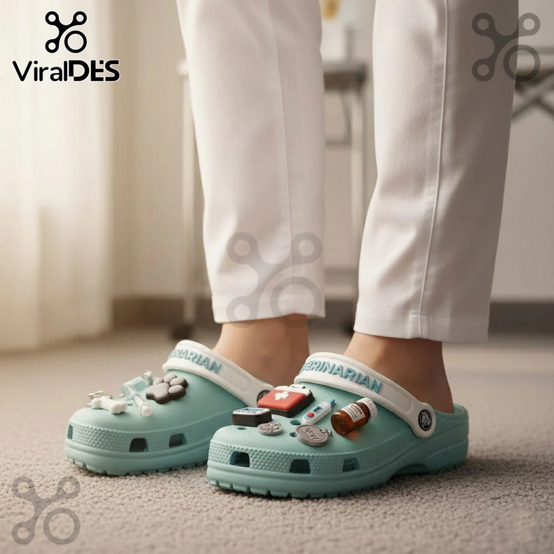 Veterinarian Premium Crocs Clogs With Charms