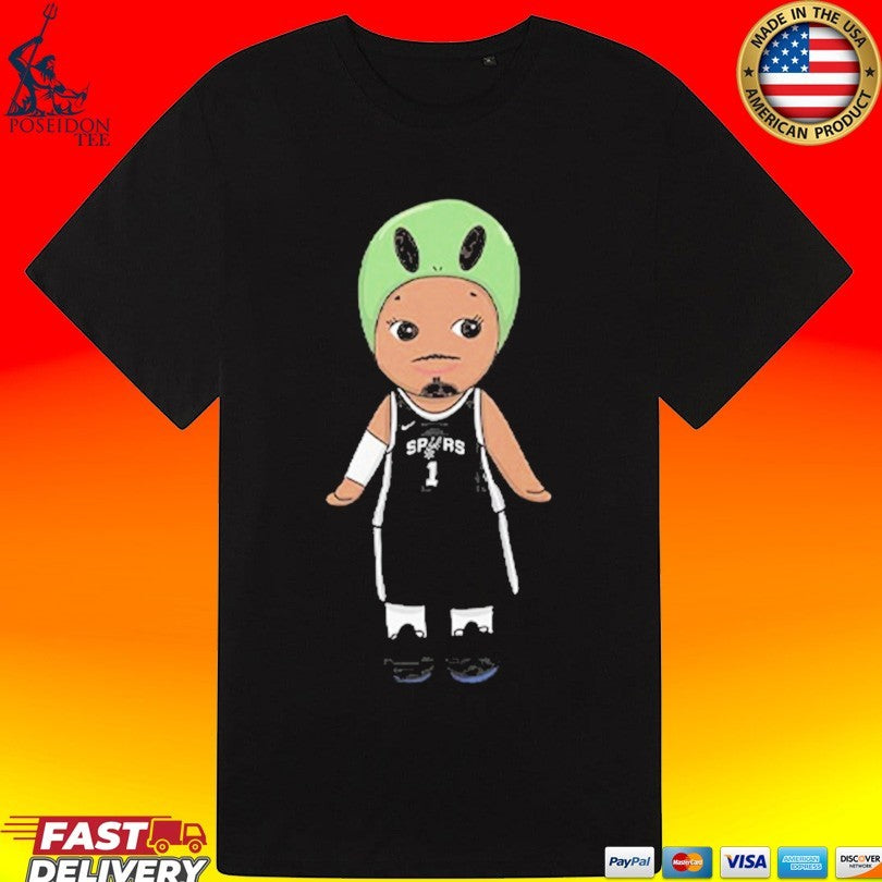 Victor Wembanyama Alien Spurs Chibi T-shirt