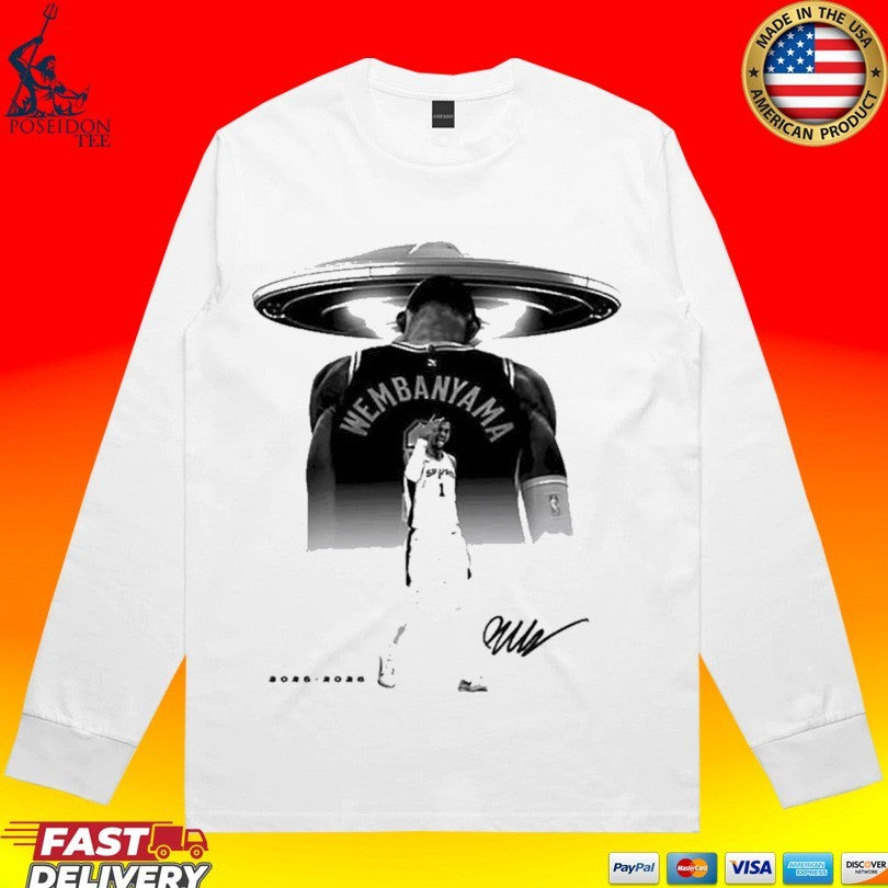 Victor Wembanyama San Antonio Spurs Alien Ufo Nba Finals 2025 2026 Signature T-shirt