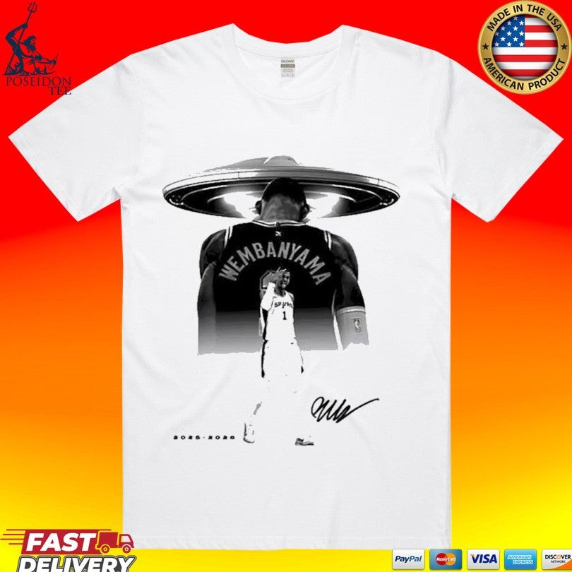Victor Wembanyama San Antonio Spurs Alien Ufo Nba Finals 2025 2026 Signature T-shirt