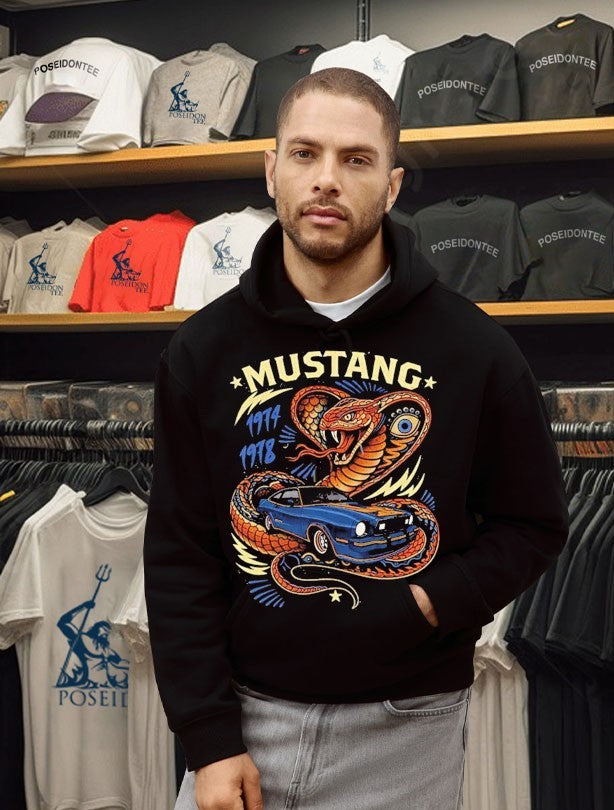 Vintage Mustang Cobra King Graphic Car T-shirt