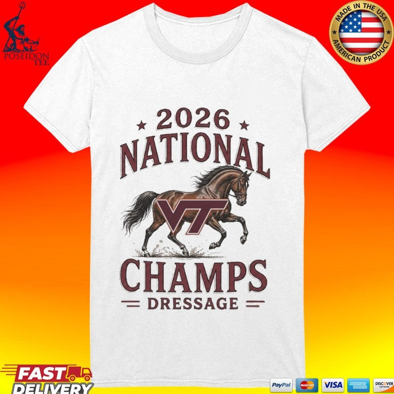 Virginia Tech Hokies 2026 National Champs Dressage Horse T-shirt