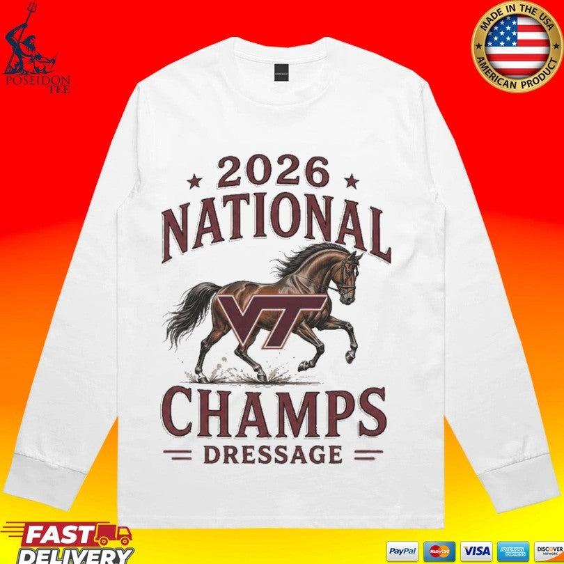 Virginia Tech Hokies 2026 National Champs Dressage Horse T-shirt