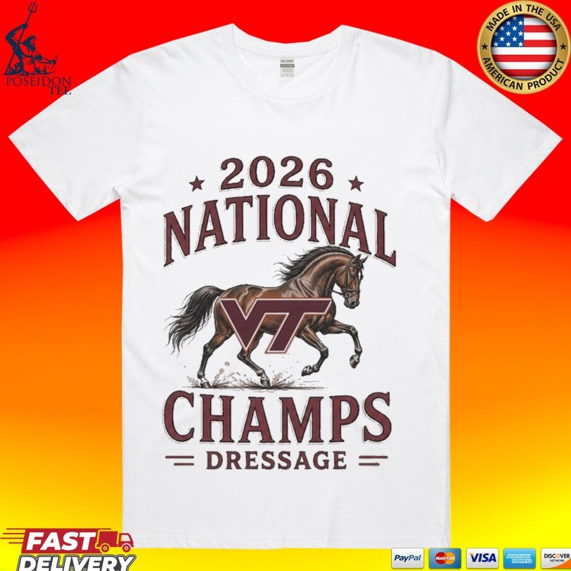 Virginia Tech Hokies 2026 National Champs Dressage Horse T-shirt