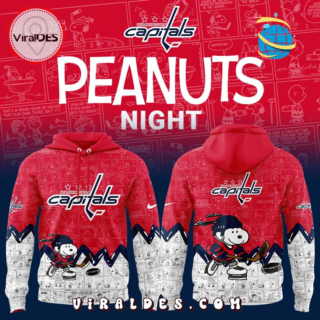 Washington Capitals 75th Anniversary of Peanuts Red Hoodie