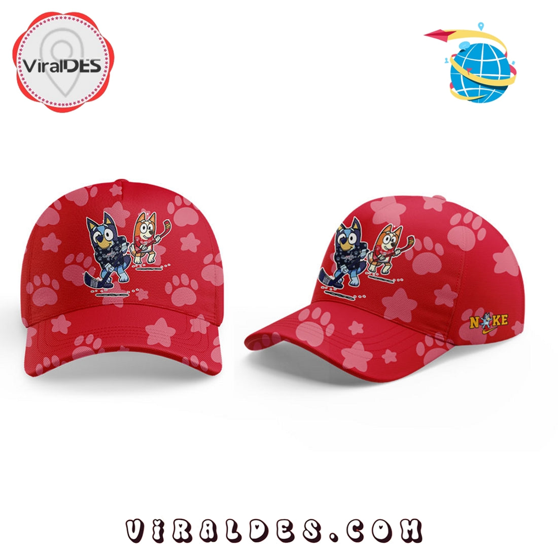 Washington Capitals Bluey and Bingo Red Cap
